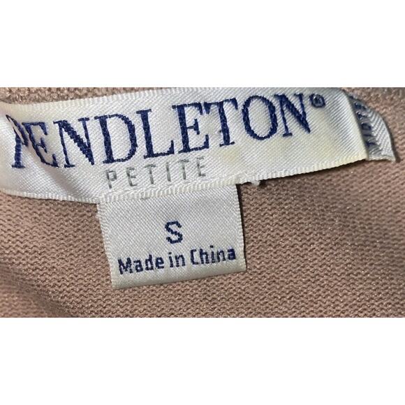 Pendleton Silk Blend Brown Short Sleeve Top  Small Petite - Picture 6 of 7